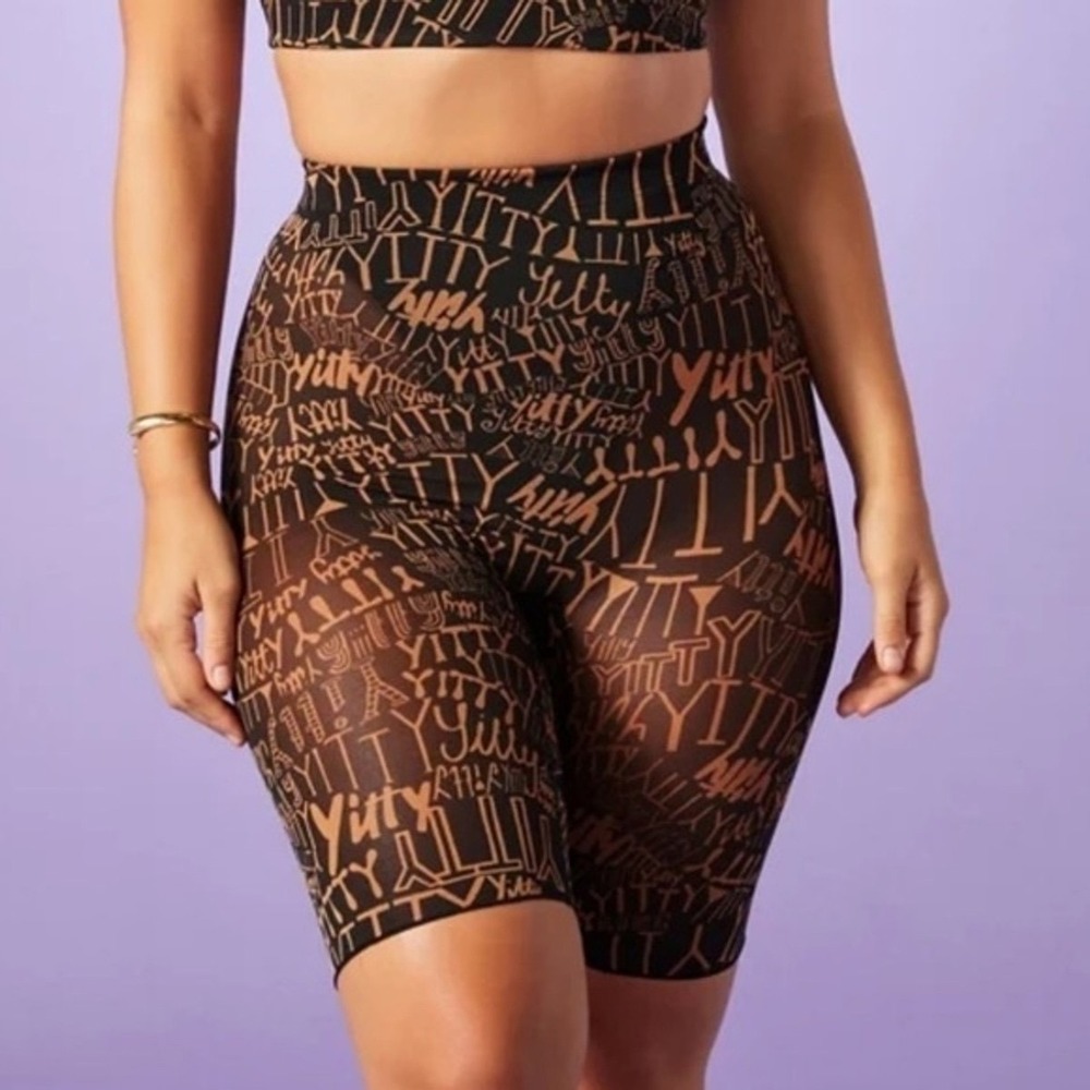 Yitty Mesh Me Smoothing‎ High Waist Short Iconic Black Logo Print 6X